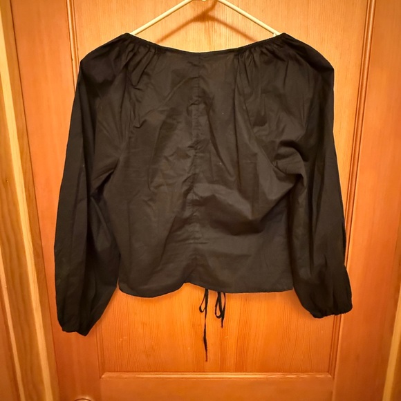 Mango Black Ruched Blouse - Picture 5 of 10